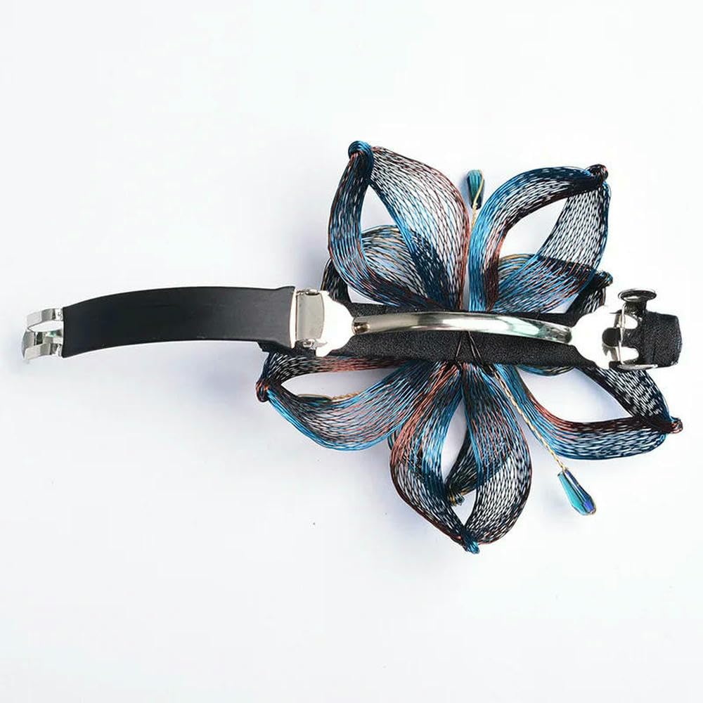 ZBDP - Horquilla para el pelo con diseño retro de flores de alambre de cobre tejida a mano para mujer, elegante clip de resorte, diadema para novia, tiara para niña
