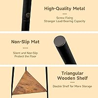 Vista 5 de Perchero independiente, árbol de pasillo con 2 estantes, perchero para sombrero, ropa, bolsa, soporte para entrada, sala de estar, dormitorio