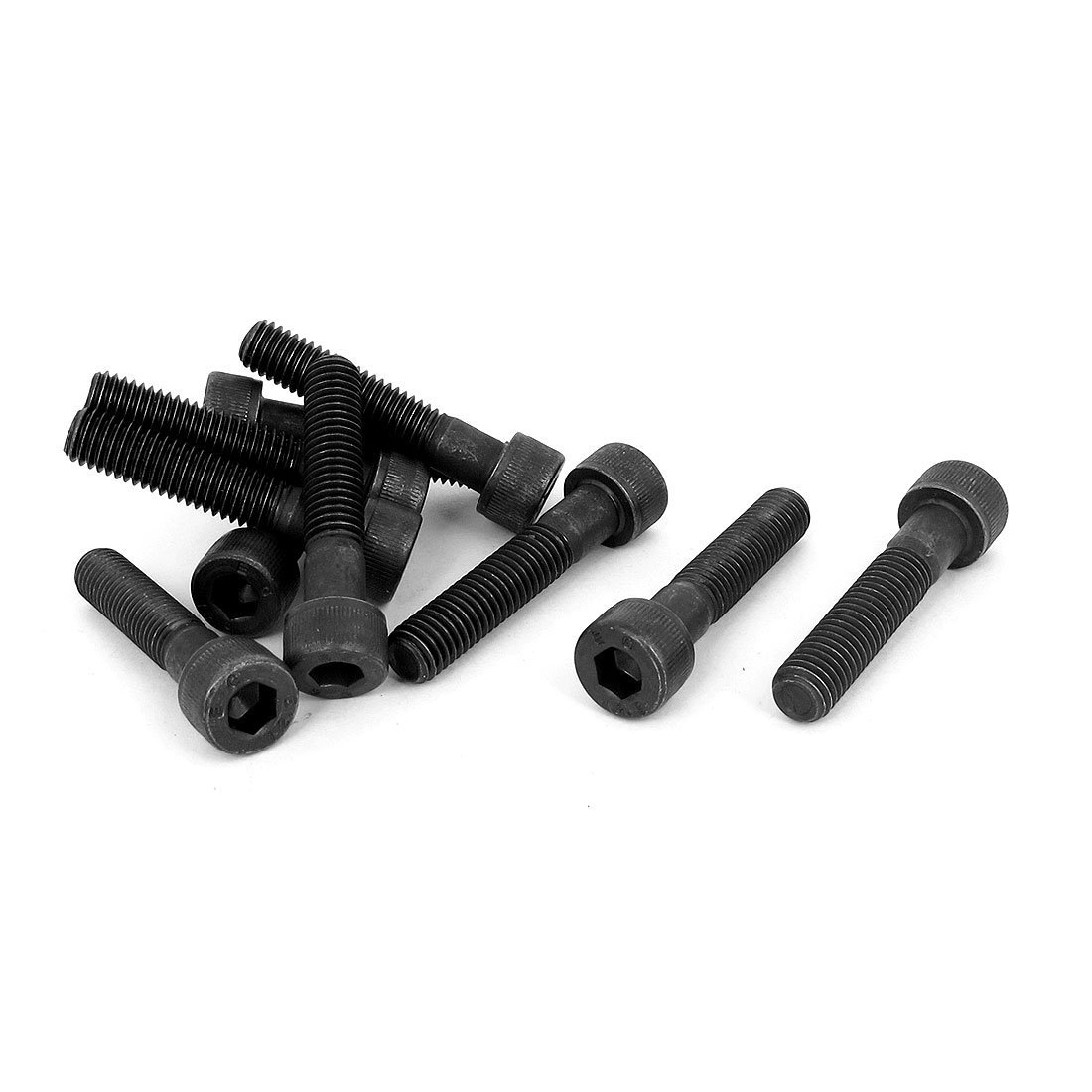 Uxcell Black Sourcingmap M8 X 40Mm 12.9 Alloy Steel Hex Socket Head Cap Screws Bolt 10Pcs