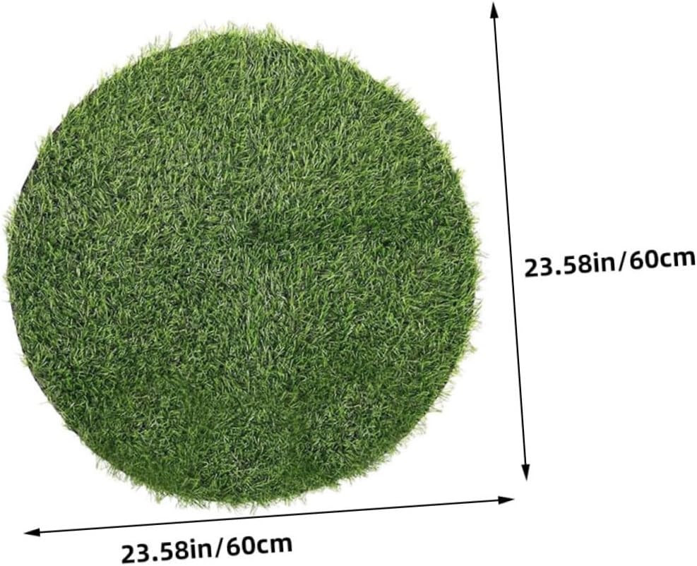 Holibanna Artificial Grass Rug for Manhole Cover Decorative Grass for Patio Decor Tablecloth