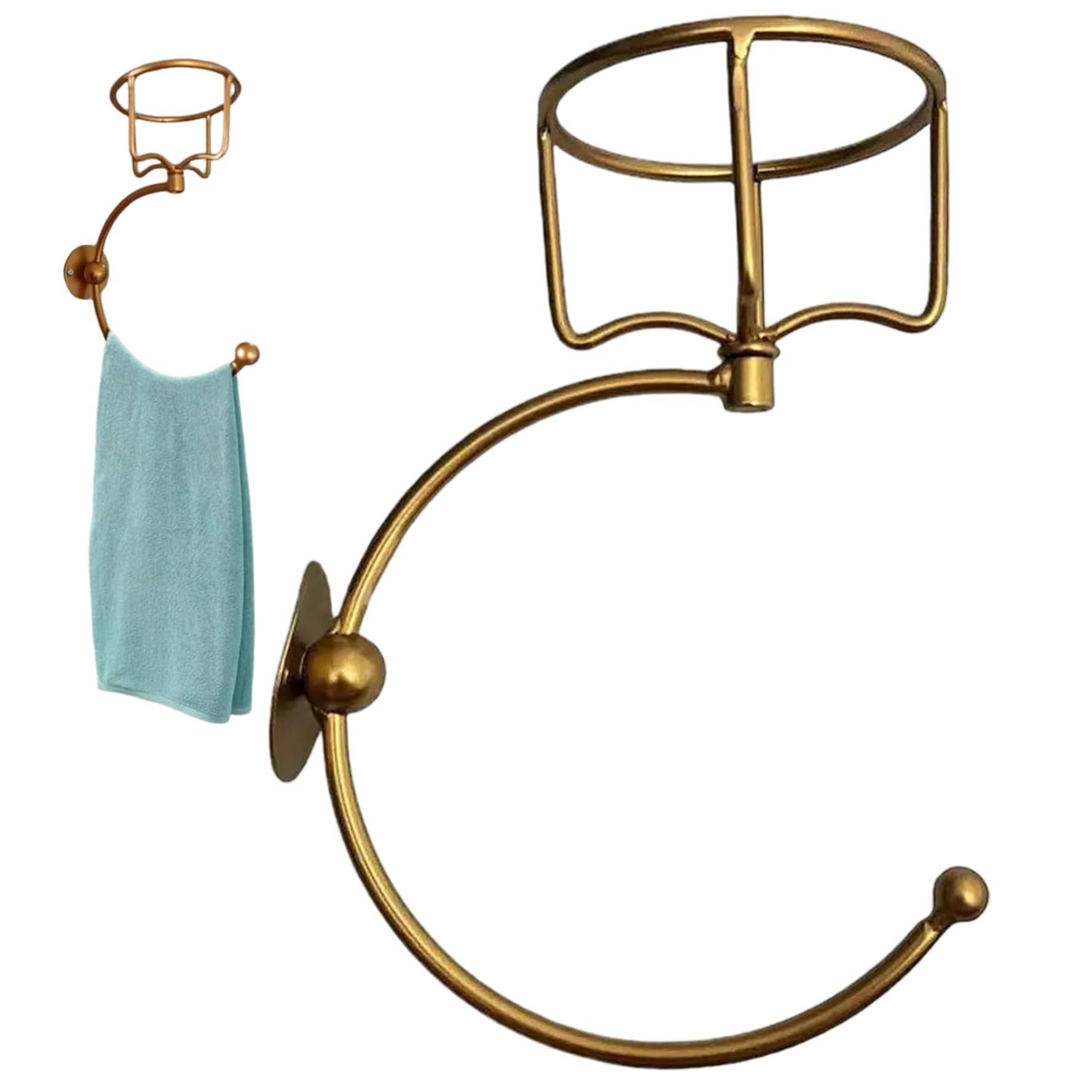Porte-bougie de mur gain de place et support serviette fer
