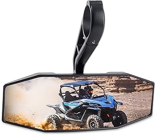 UTV Rear View Center Mirror with 1.5"-2'' Clamp, UTV Race Mirror with Convex Mirror Compatible with Polaris RZR 800 1000 S 900 XP 1000(Rotatable)
