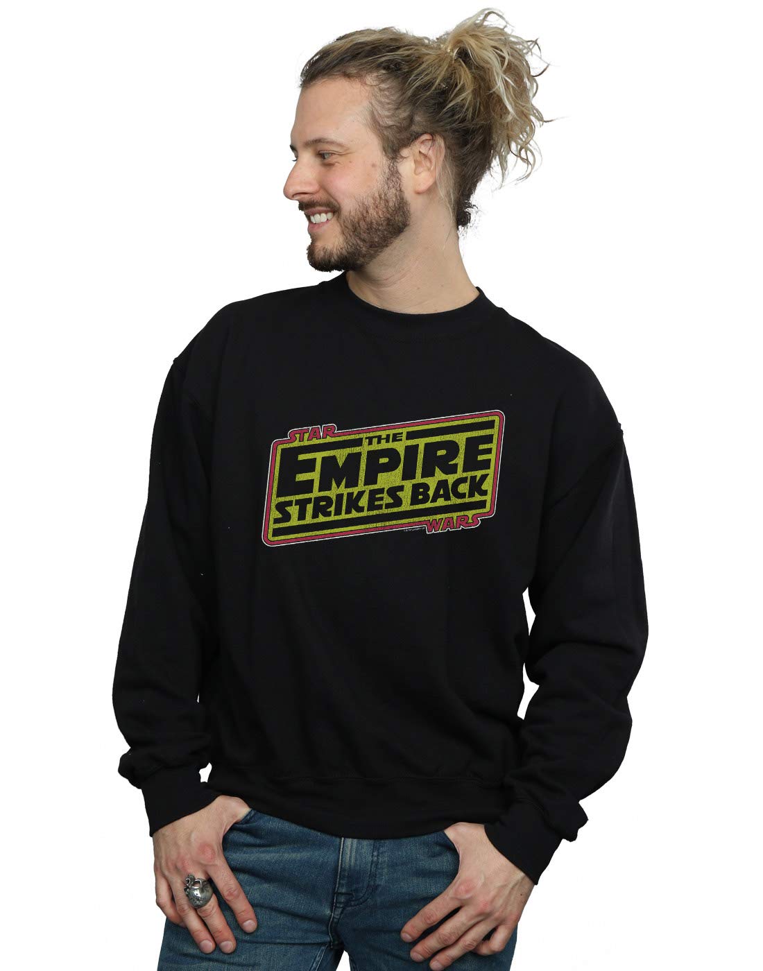 Absolute Cult Star Wars Men's The Empire Strikes Back Logo Sweatshirt Black XX-Large