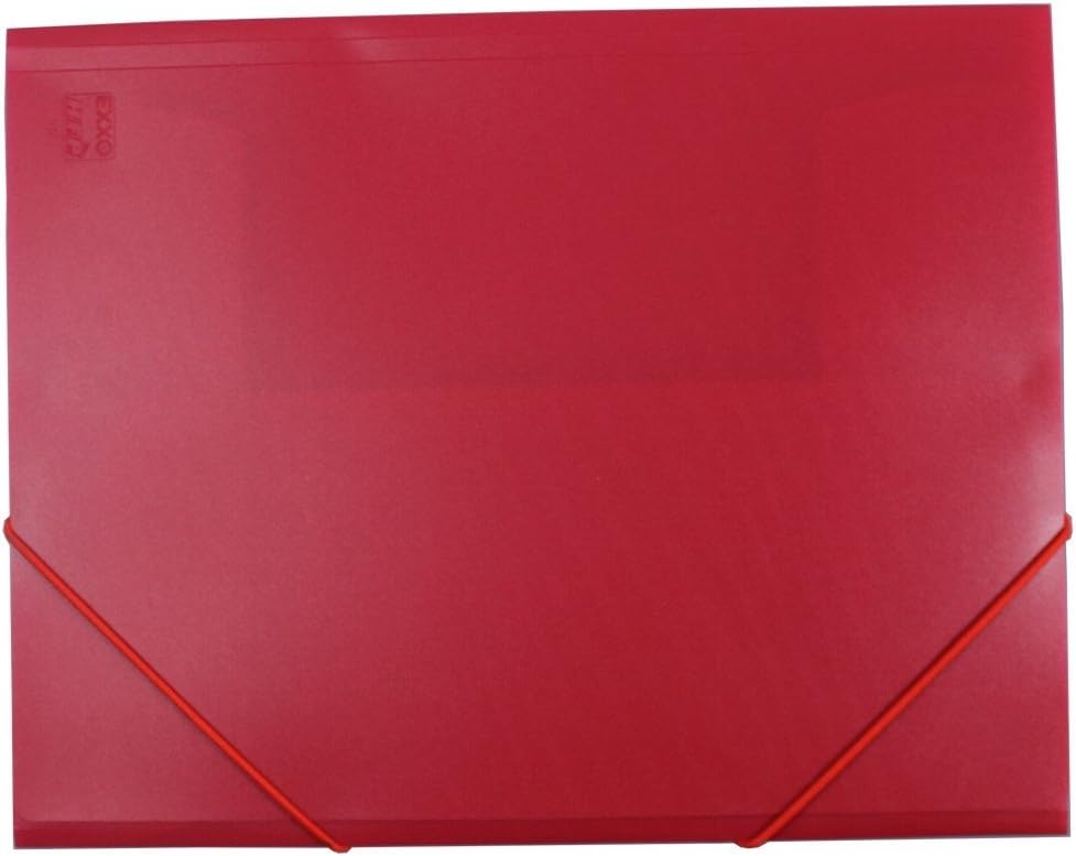 Exxo by HFP Folder with Elasticated Corners with 3 Flaps and Elastic Closure, A4, Polypropylene Solid Plastic red