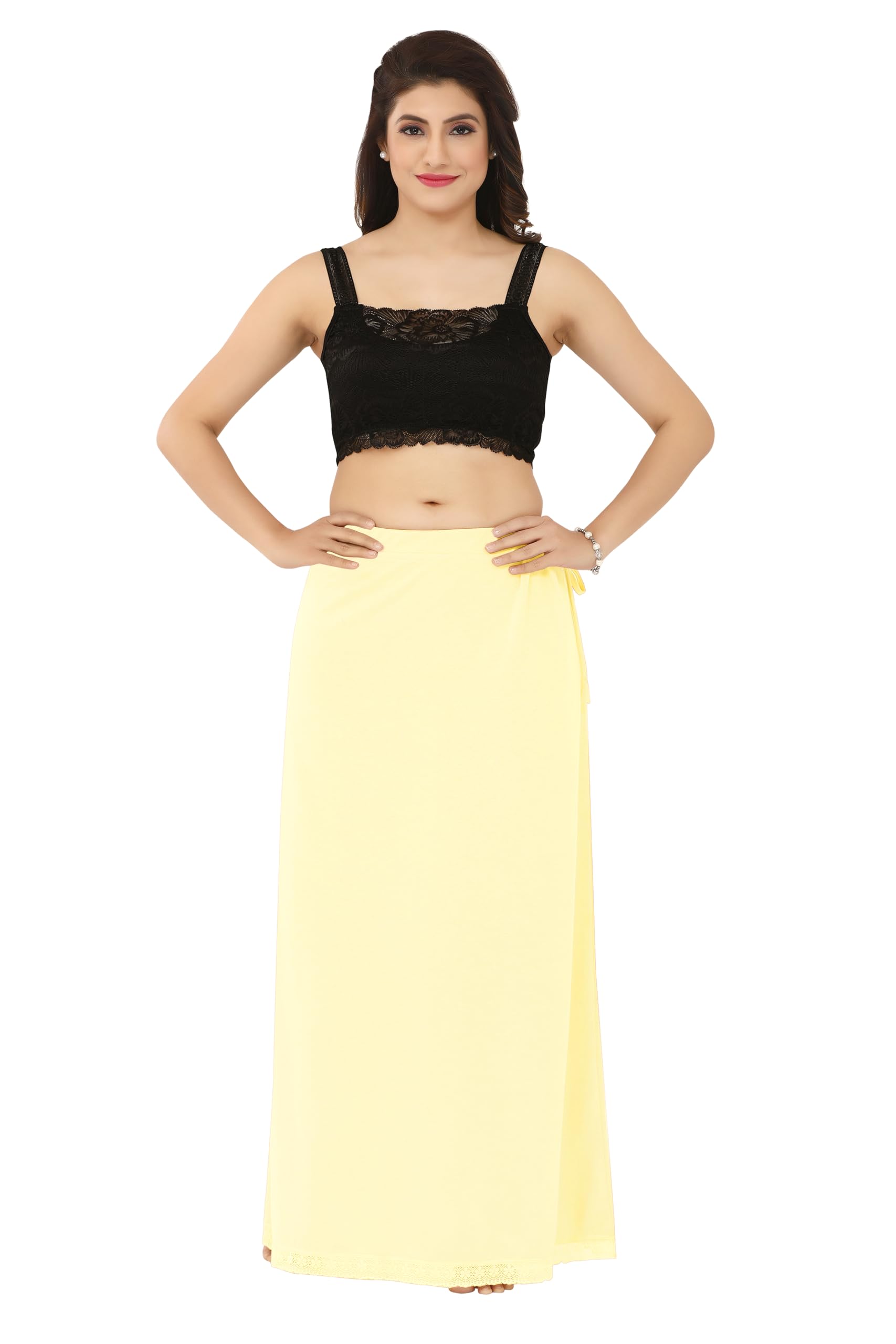 la serranilla AZO-Free Cotton Hosiery Saree Petticoat Shapewear | Seamless Mermaid Underskirt for Sarees & Lehengas | Breathable & Lightweight (Free Size)-picture-53