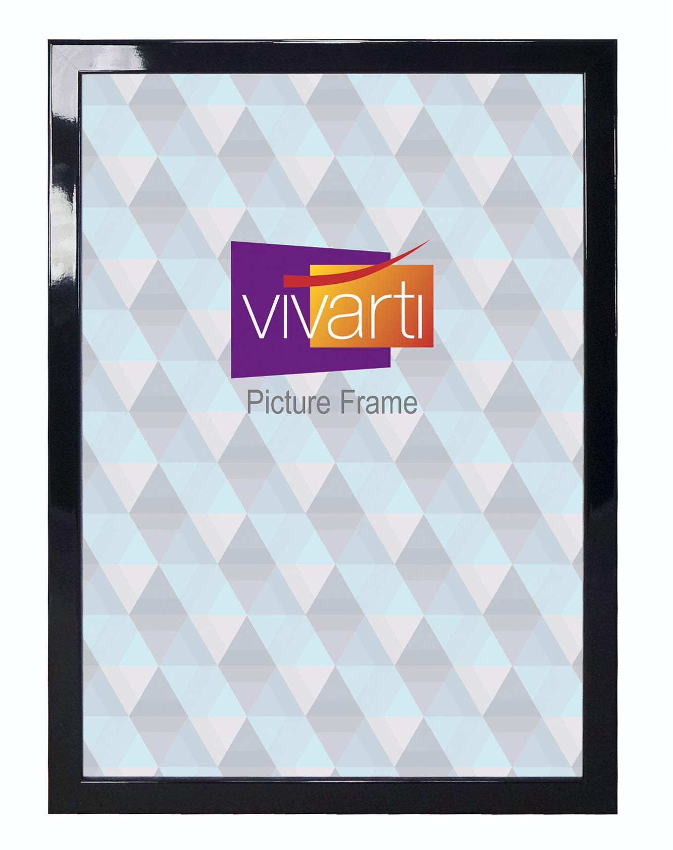 Vivarti Gloss Black Thin Picture Frame (A3 Size, 29.7 X 42 Cm) Portrait Or Landscape Photo Frame With Clear Styrene Sheet & Wall Mounted Hook For Photos, Pictures, Posters, Decor, Certificate Frame