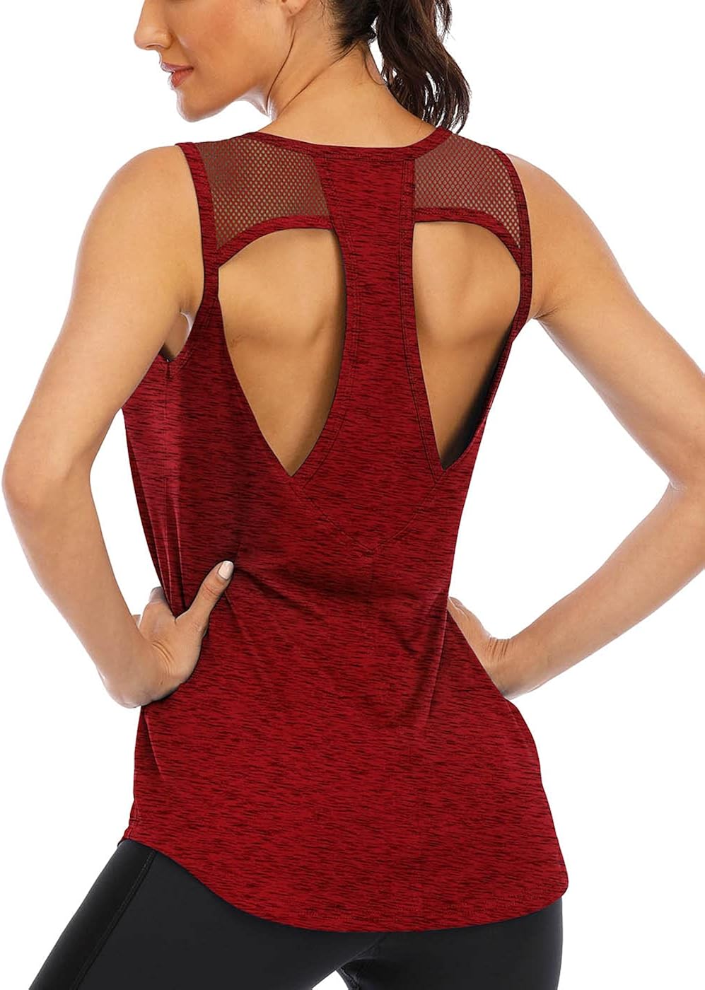 ICTIVE Workout Tank Tops for Women Loose fit Yoga Tops for Women Summer Open Back Muscle Tank Running Tank Tops: Clothing