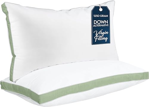 Miniatura 1 de Utopia Bedding Almohadas de cama para dormir tamaño King (salvia), juego de 2, calidad de hotel refrescante, almohada reforzada para dormir de