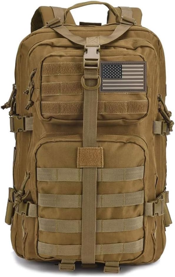 REEBOW GEAR Tactical Backpack for Men Army Molle Military Style Assault Pack Bug Bag Backpacks Daypack (40L Tan)