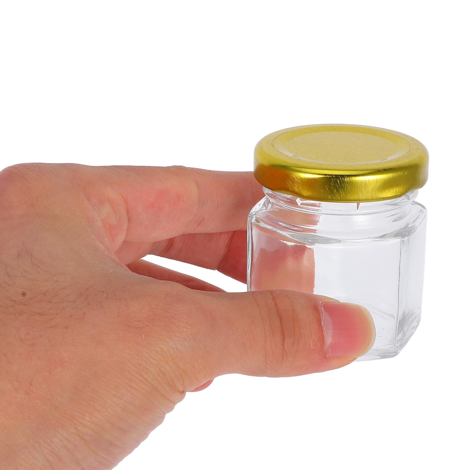 Ciieeo 20 Set Barattolo di Vetro Esagonale 45ml con Cucchiaio di Legno