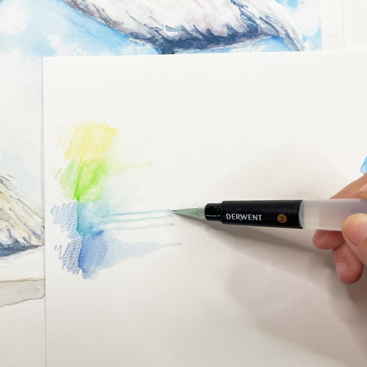 Derwent Medium Tip Waterbrush with Clear Water Barrel 1