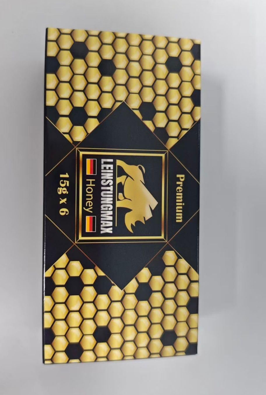 Leinstungmax Miel – Complément alimentaire avec miel; ginseng; extraits de plantes et vitamines B1 + B2 | 6 sachets unidoses de 15 g pour hommes actifs