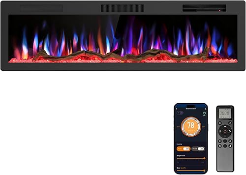 Miniatura 13 de R.W.FLAME - Chimenea empotrable ultrafina para pared (30 y 60 pulgadas)