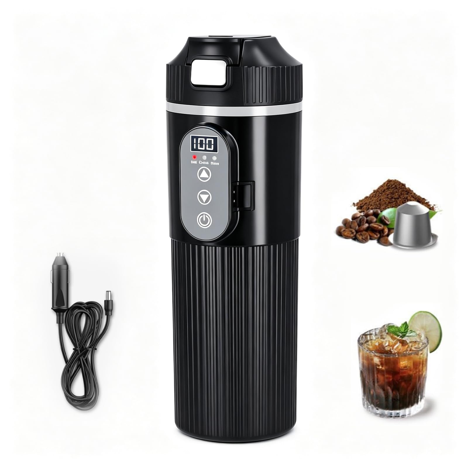 Bouilloire électrique universelle pour voiture 12V/24V chauffe-eau portable