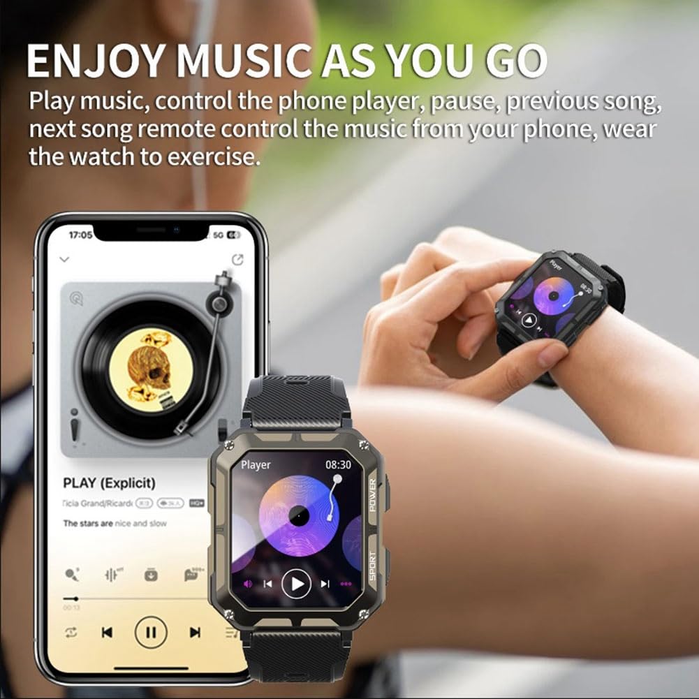C20 Pro Watch Voice Assistant BT Wireless Call Business Outdoor Sports IP68 Orologio Impermeabile per Android/IOS Facile da Usare Nero