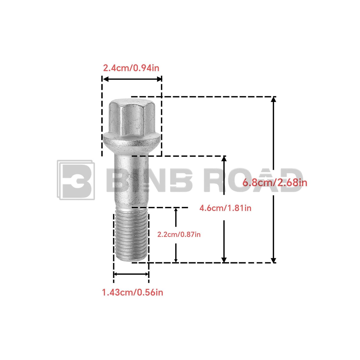 20Pcs Wheel Lug Bolt Stud Assembly 0009905307 Compatible with Mercedes-Benz S350 S430 R320 R350 ML320 ML350 GL320 GL350 G500 G550