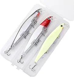 Kit 3 Iscas Artificiais Minnow, 11 cm, 13.5g, 3 Cores, com Anzol Garateia, para Tucunaré, Traíra, Dourado e Robalo