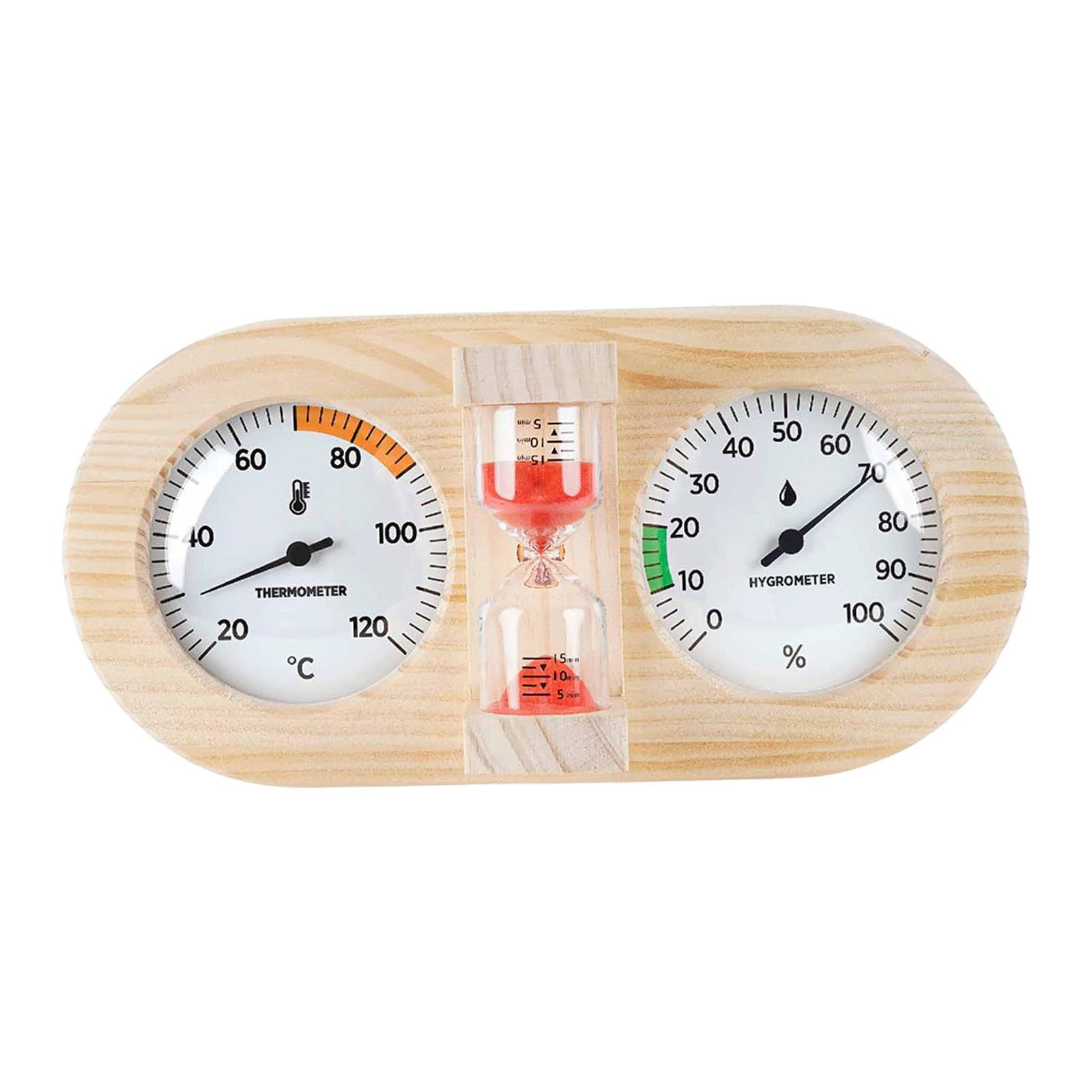 Baoblaze Thermomètre, hygromètre et sablier 3 en 1 pour Sauna et Salle de Sport, Rouge