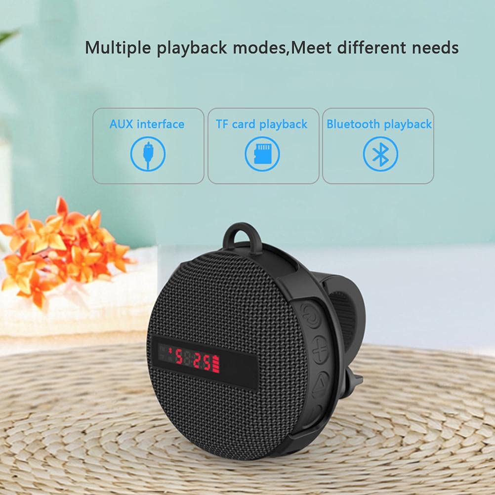 PT001 Bluetooth 5.0 IPX6 Altoparlante portatile impermeabile da ciclismo con 8-10 ore di riproduzione e moschettone in metallo