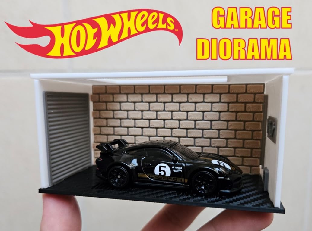 Buy Miniature Car Garage Diorama Display Set, 1:64 Scale, Brick