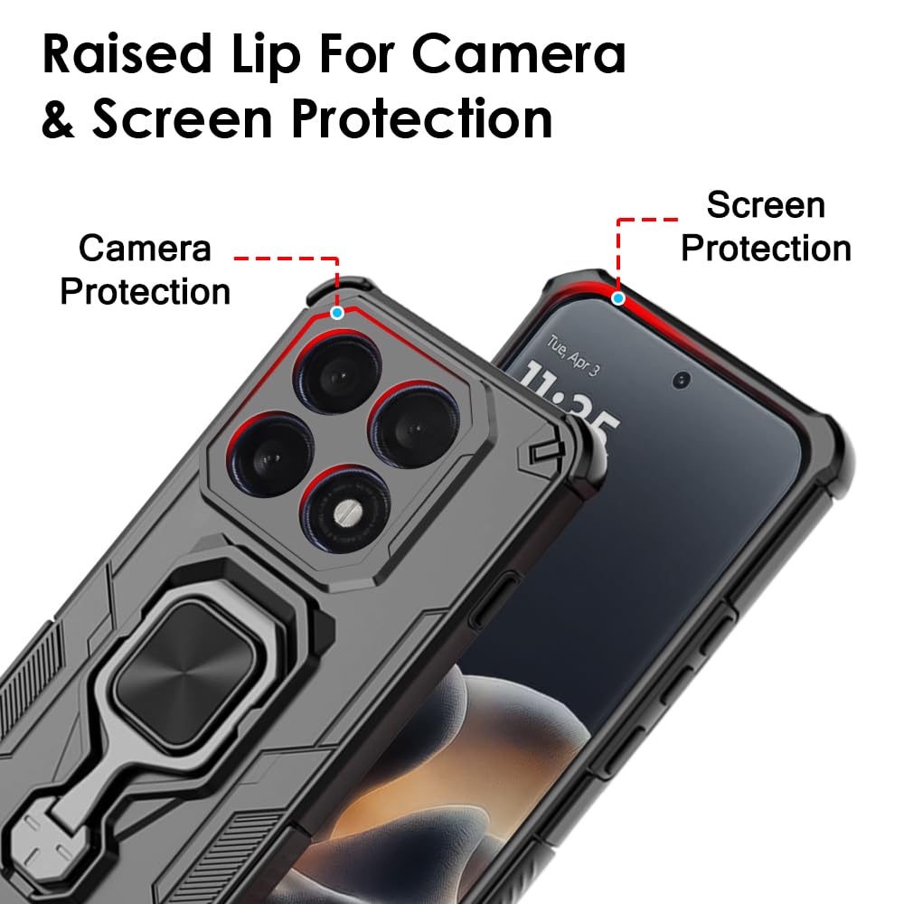 TheGiftKart Tough Armor Bumper Back Case Cover for Motorola Moto Edge 70 Pro/Edge 70 Pro Plus 5G | Ring Holder & Kickstand in-Built | 360 Degree Protection Back Case Cover (PC & TPU, Black) — Amazon image 4