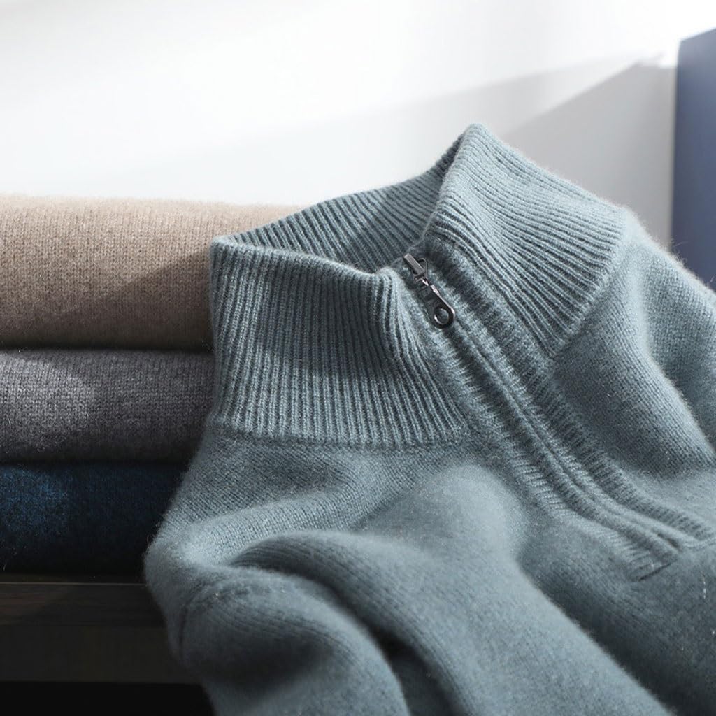 メンズカジュアルセーター ピュアカシミヤセーター男性暖かい底シャツハーフタートルネックジャンパー秋と冬の新しいニットトップス メンズ