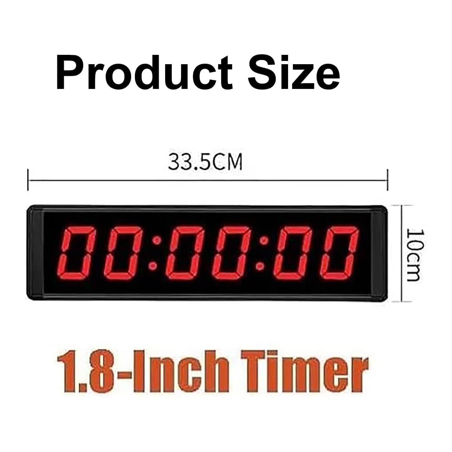 Cronómetro de competición de 6 dígitos, cronómetro para fitness con botón de cronómetro, pantalla digital LED de 1,8 pulgadas, memoria de 20 segmentos, con ganchos para colgar en la pared, para gimnas