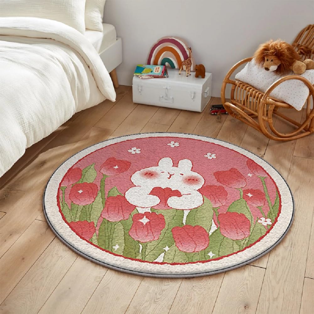 Tapis rond pour enfants doux et moelleux pour protéger les bébés du sol