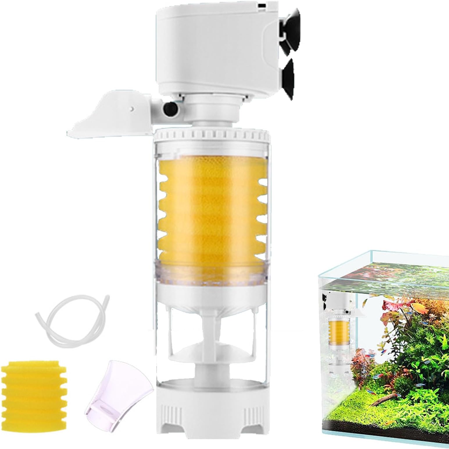 Fish Tank Vacuum Filter - Aquarium Filters Tank Filter, Efficient Water Purifier, Sponge Filters for Aquarium Filtration | Oxygenation System for Freshwater Saltwater Tanks | Cleaning Equipment