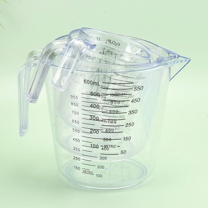 Set 3 vasos medidores de plástico 600 ml rosado miniatura 6