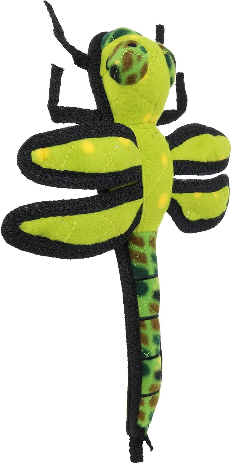 TUFFY - World's Tuffest Soft Dog Toy - Bug - Squeaker. Multiple Layers. Made Durable, Strong & Tough. Interactive Play (Tug, Toss & Fetch). Machine Washable & Floats (Dragonfly, Large)