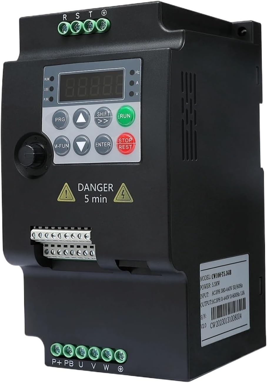 1pc Three Phase 5.5kw in Out 380v Motor Water Pump Crane Fan Transport Mixer Frequency Converter(5PCS-5.5KW 380V)
