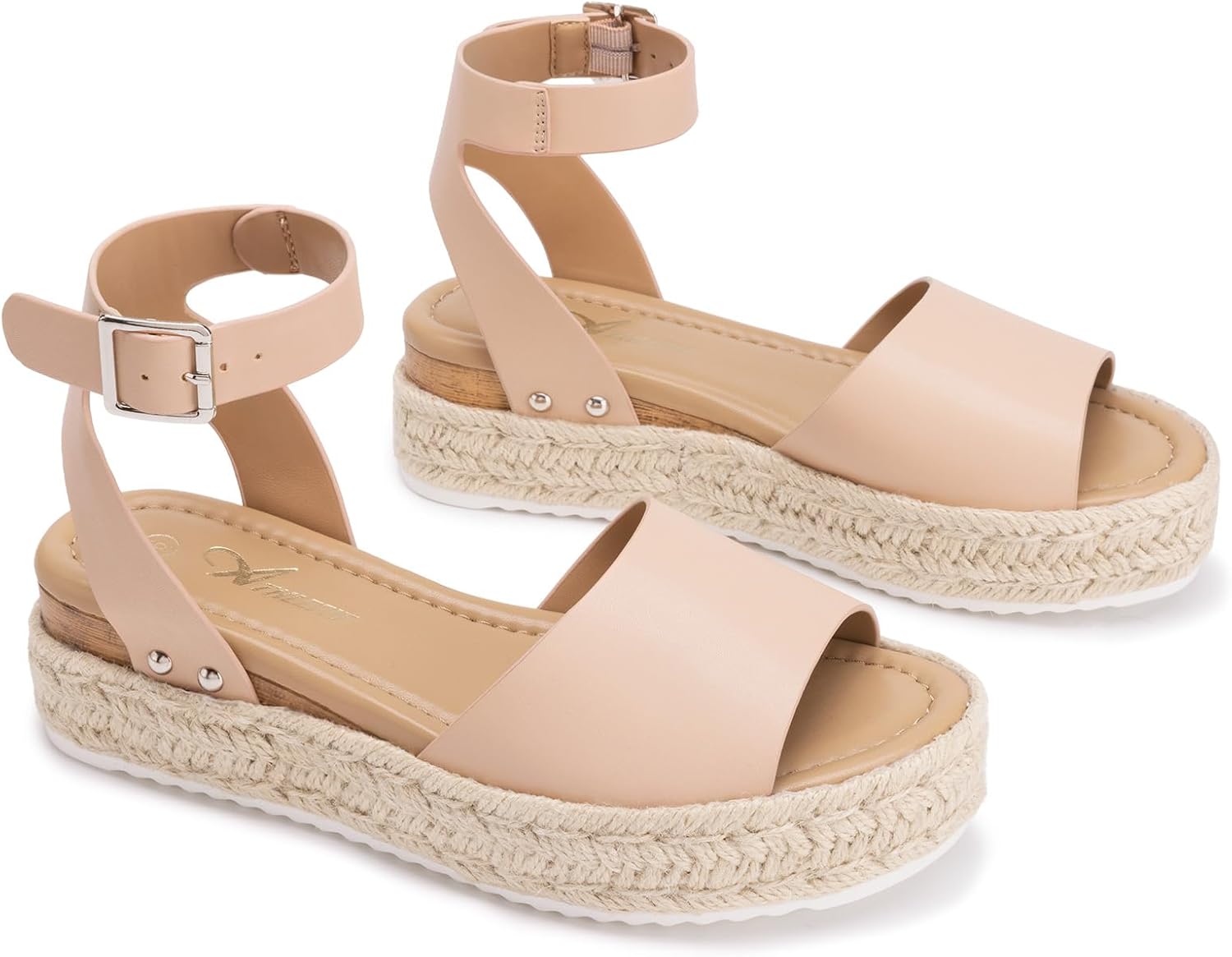 Athlefit Women's Platform Espadrille Wedge Sandals Comfortable Open Toe Buckle Sandals for Summer Casual - Image 3