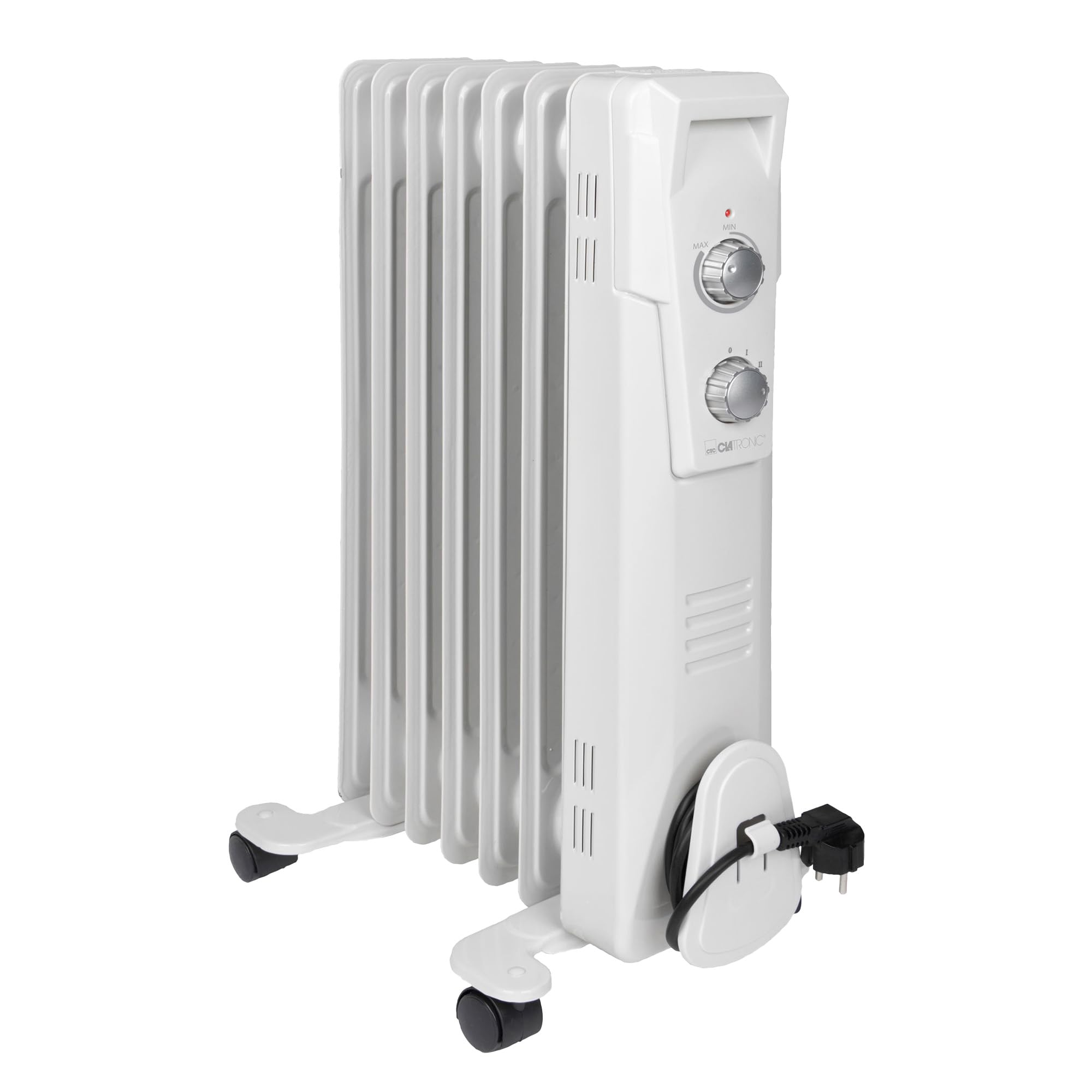 Clatronic® Ölradiator | Effiziente mobile Heizung | elektrische Heizung mit 7 Rippen | Radiator mit 3 Leistungsstufen | Slimline Heizkörper | bis zu 30qm | 1500 Watt | RA 3735