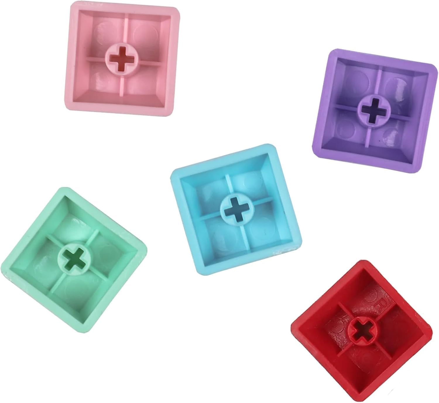 Lot de 100 capuchons de touches PBT Profil OEM PBT Couleurs mélangées 1U R4 Capuchons de touches pour clavier mécanique MX (couleur mélangée, 100 pièces)