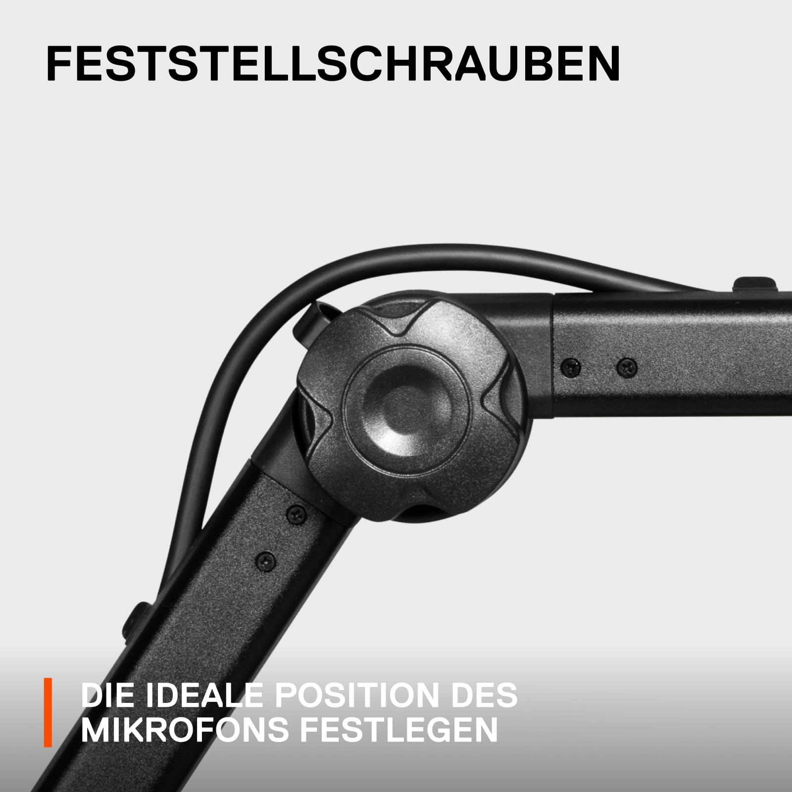 SteelSeries Alias Pro Mikrofon-Schwenkarm 360-Grad-Drehung Tischklemme Faltbares Scherendesign Kabelmanagement 3/8"- 5/8"-Adapter