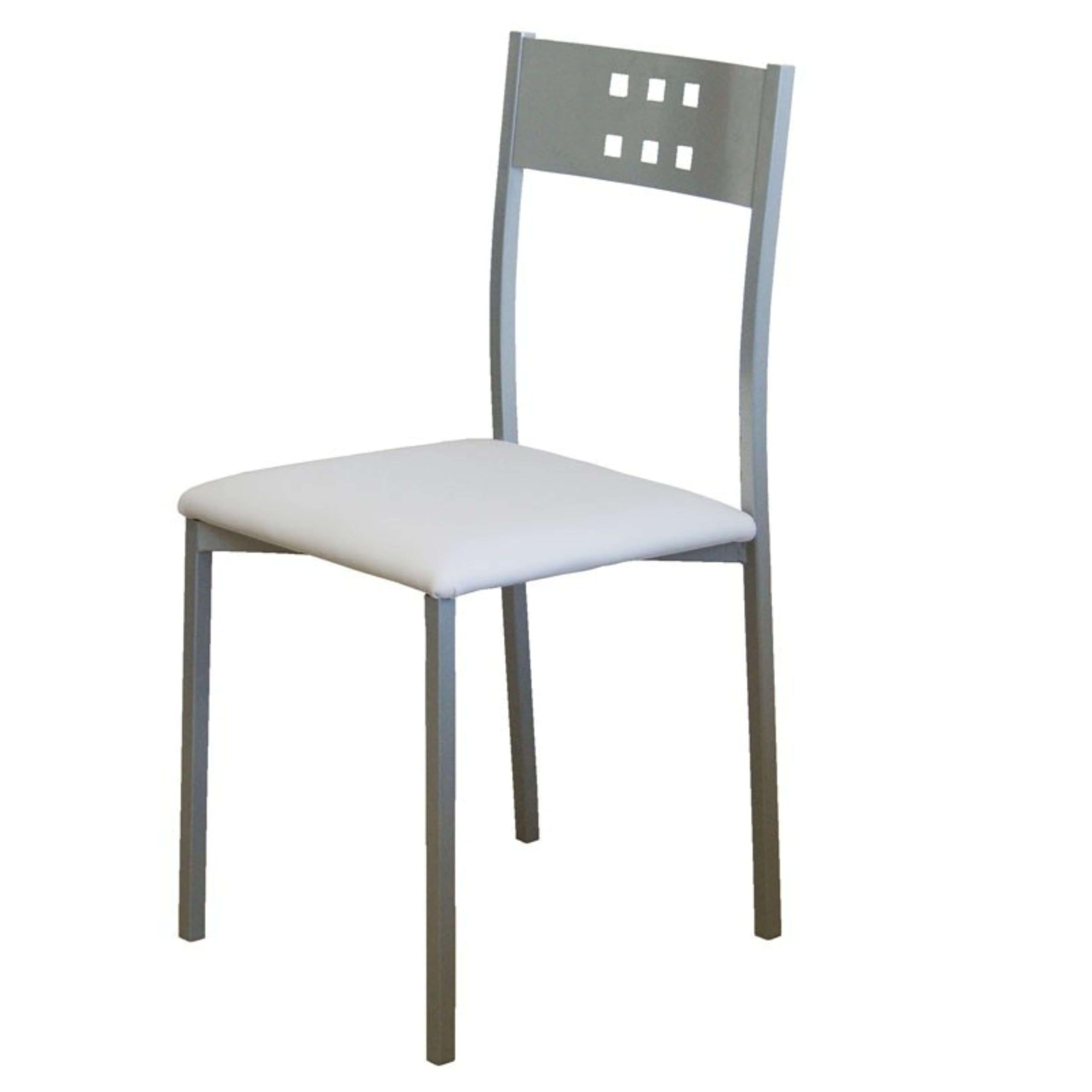 Miroytengo Pack 2 Sillas de Cocina Metal y Blanco Costa, Sillas Comedor Modernas 47x86x41cm