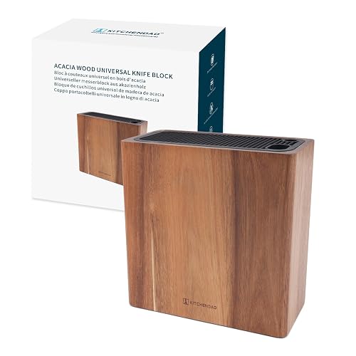 KITCHENDAO XL Acacia Wood Universal Knife Block