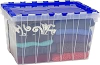 Vista 11 de Akro-Mils KeepBox 12 Gallon Storage Container, Nesting and Stackable Plastic Storage Box with Lid Attached, Clear Tote for Garages, Closets, and