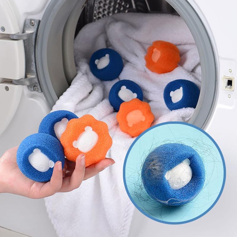 Miniatura 8 de Removedor de pelo de mascotas para lavandería, bolas de lavado reutilizables, recogedor de pelo de mascotas, bolas de secado para ropa, perros,