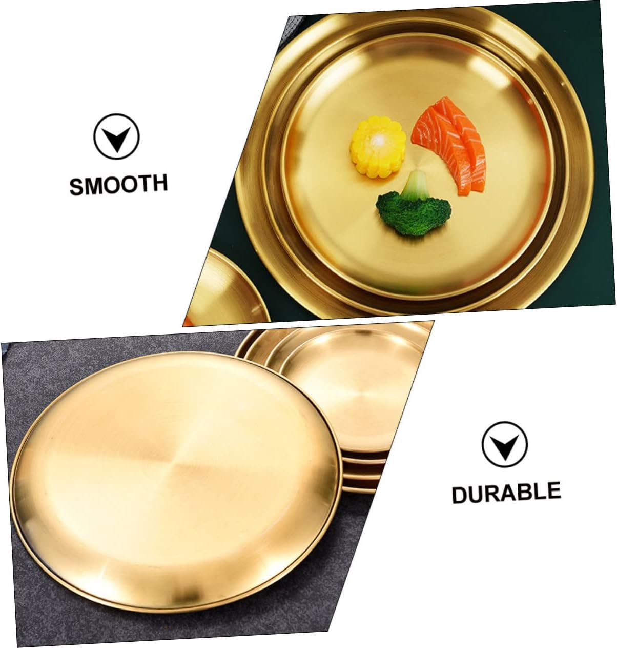 Alipis 6pcs Stainless Dishes for Camping Reusable Dinner Plates for Adults Design for Parties and Outdoor Events