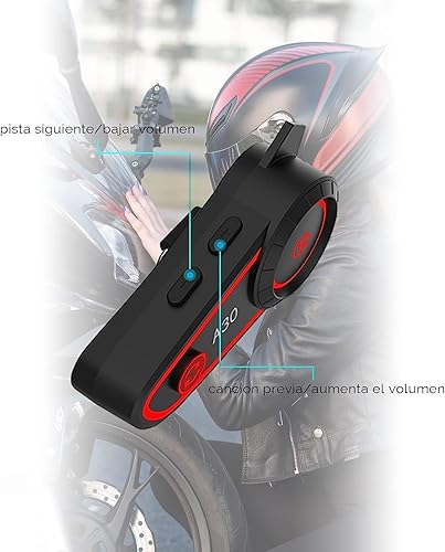 Miniatura 3 de HEJTRHLO Auriculares Bluetooth para motocicleta, luz RGB para casco de motocicleta, batería de larga duración, auriculares inalámbricos, resistente