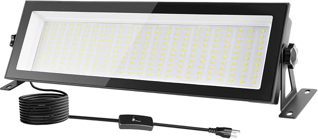 LED Lumières de magasin, 150W 18000LM Super Bright LED Lumière de garage, IP66 imperméable LED Lumière d'inondation extérieure avec 9.8ft Cord et commutateur, 5000K Lumière du jour LED Lampes de travail pour atelier, Garage, Magasin