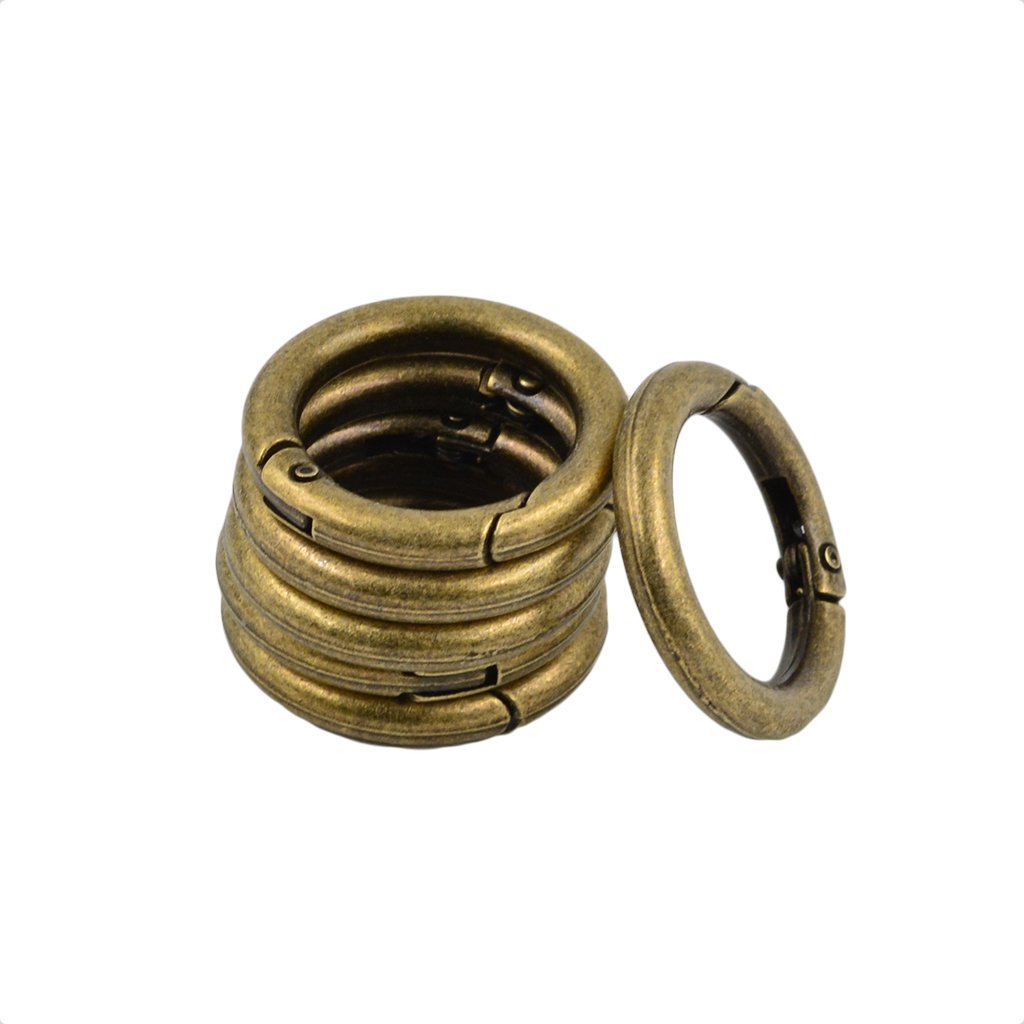 10 Stück Karabinerringe Rund - Metall Feder O-Ring Clips Für Schlüssel & Taschen