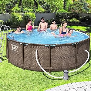 Bestway Steel Pro Max Frame Pool Complete set Deluxe, rond, rotan-look, 366 x 100 cm