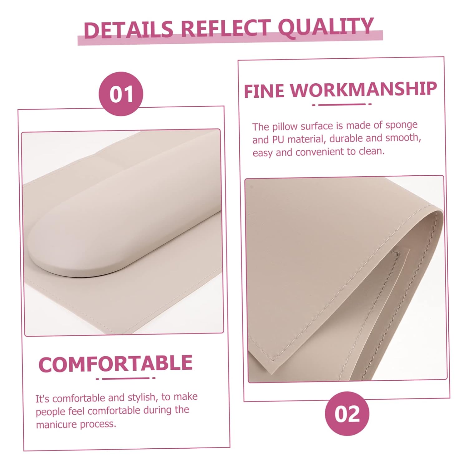 BESTYASH 2-Piece Nail Art Arm Rest Set with Soft PU Cushion and Table Mat for Manicure Professionals Nail Salon Accessories