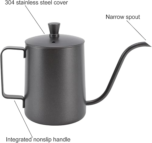 Miniatura 5 de Hervidor de agua para verter sobre el café, mini tetera con boquilla para café, cafetera de goteo, tetera larga y estrecha de acero inoxidable para