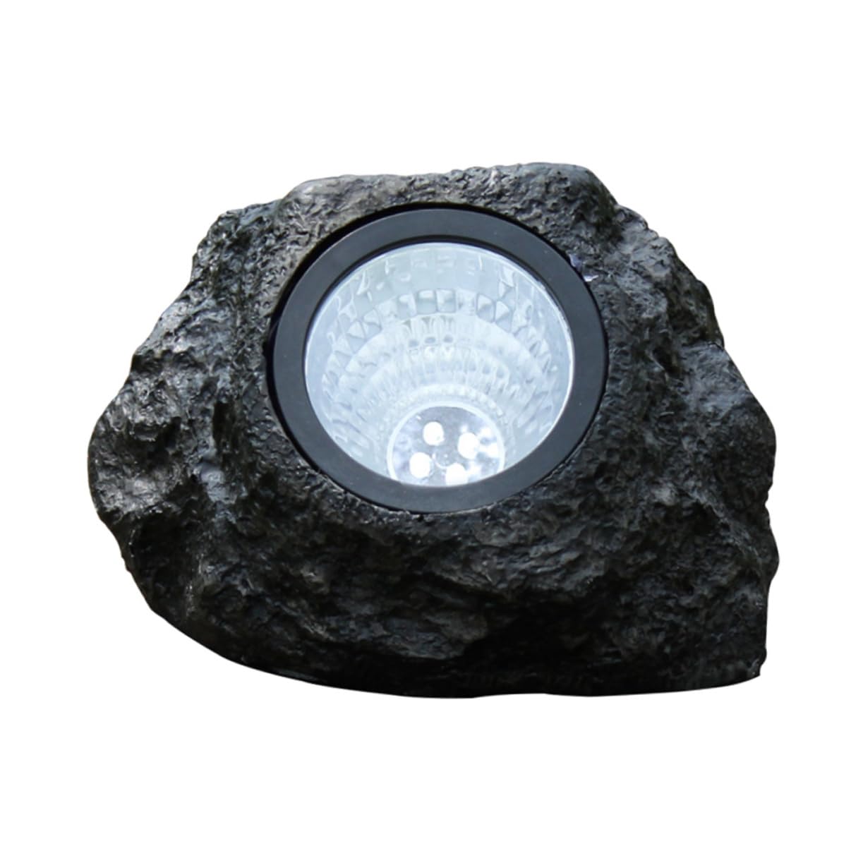 Veemoon Solar Powered Waterproof Stone Shape Outdoor Spotlight Flood Light White Led Landscape Garden Wall Lamp for Patio Lawn