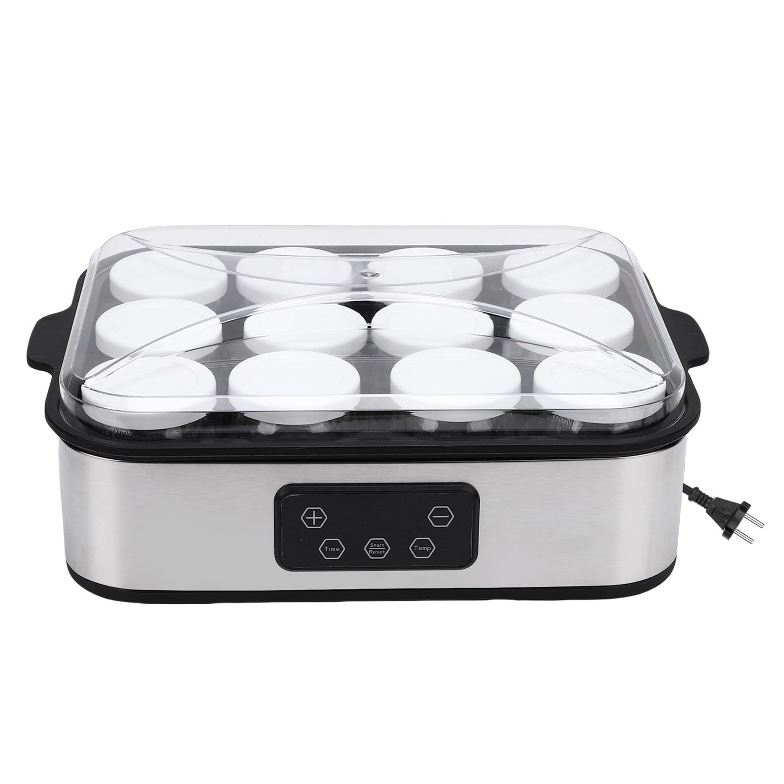 Yaourtière avec Minuterie 0-48h, 12 Pots en Verre de 180ml,