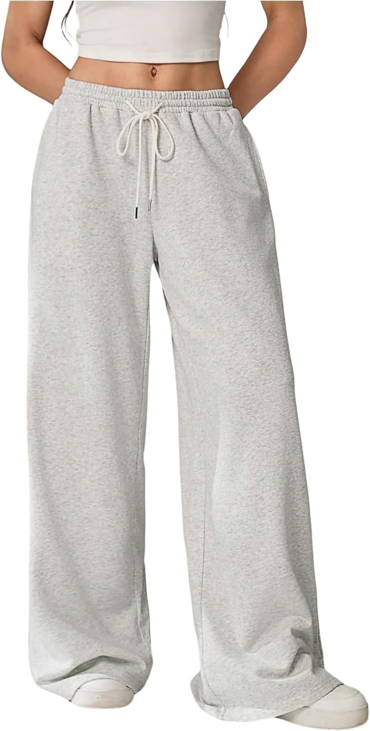 GORGLITTER Women's Wide Leg Sweatpants Gym Workout Sweatpants Low Waisted Baggy Pants Athletic Joggers